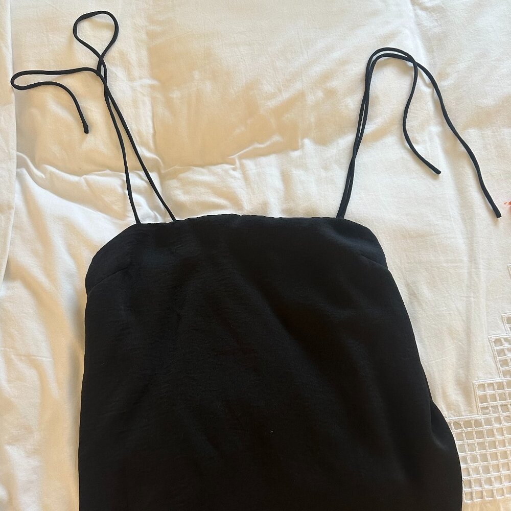 Black String Tie Tank Top